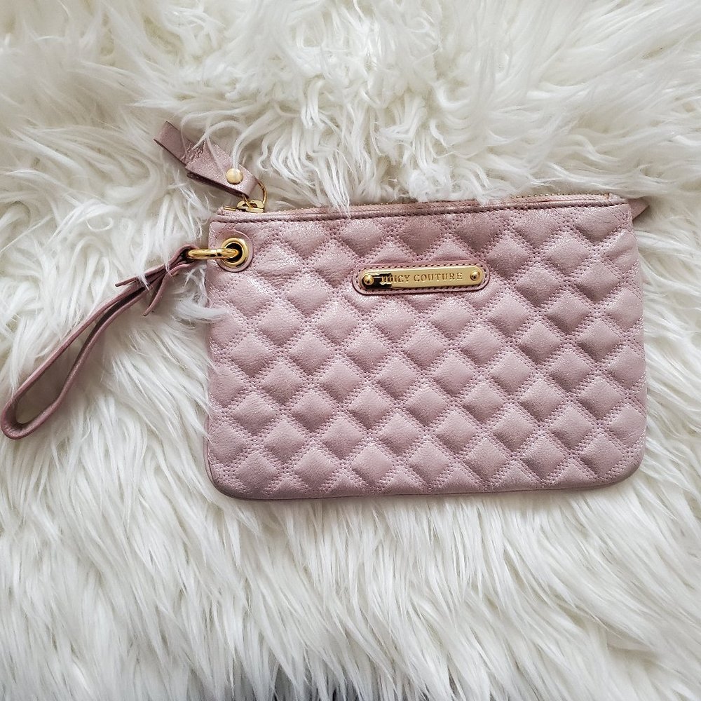 Juicy Couture Rose Clutch Genuine Leather